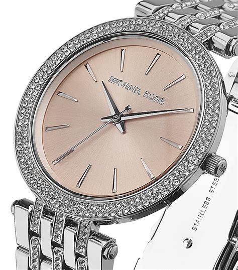 michael kors watch women's silver|michael kors silver diamond watch.